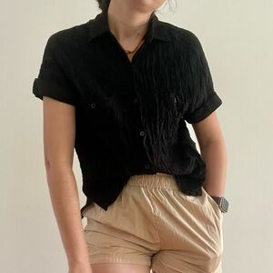 MAX STUDIO SHORT SLEEVES BLACK SHIRT  - XS